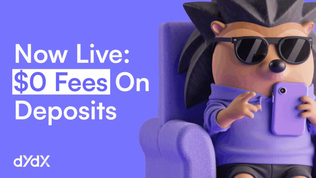 Dydx removes deposit fees with instant transfers of $100 or