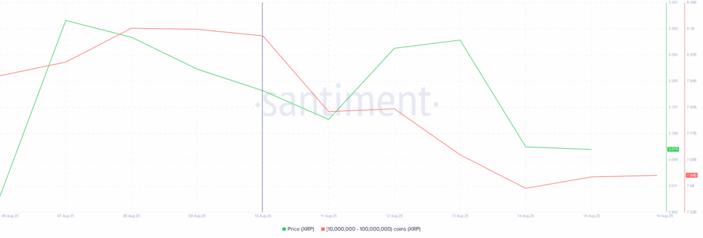 Xrp prices find support for $3 despite the whales recording