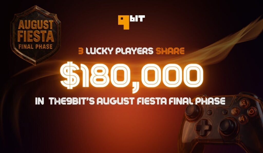 3 lucky players share $180,000 at the 9bit august fiesta