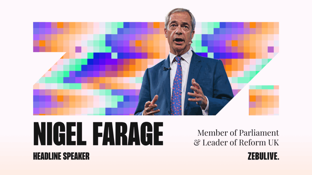 Nigel farage to uk zebu live 2025 crypto summit
