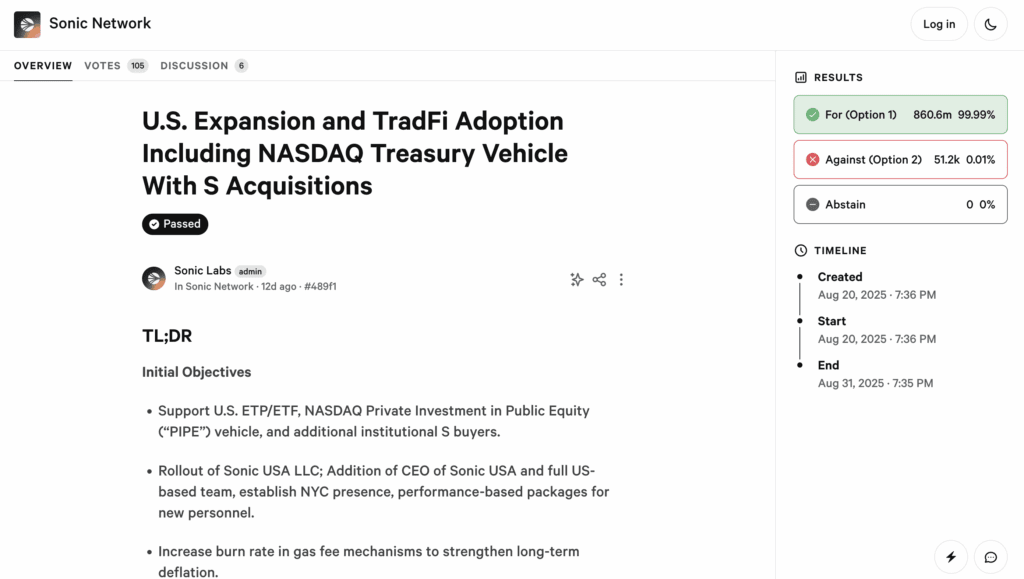 Sonic labs debuts the us market with etf, pipes and