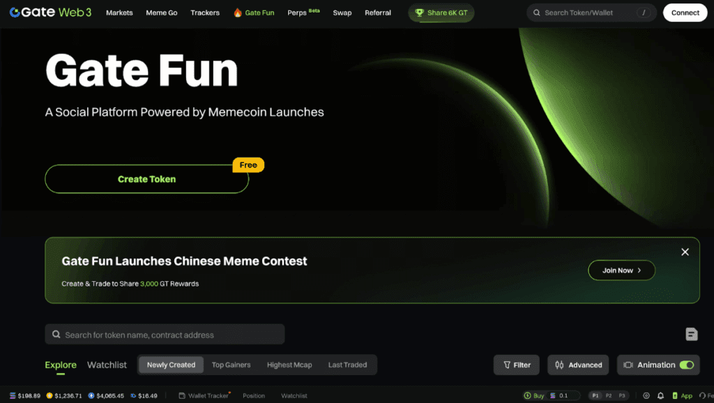 Gate fun launches community driven token launchpad